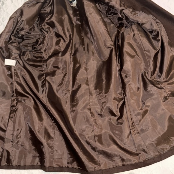 1990’s Requirements sz.12 chocolate brown lined 100% wool double breasted blazer - Picture 10 of 10